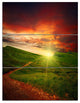 "Majestic Sunset and Path in Meadow" Metal Wall Art, 3 Panels, 28"x36"