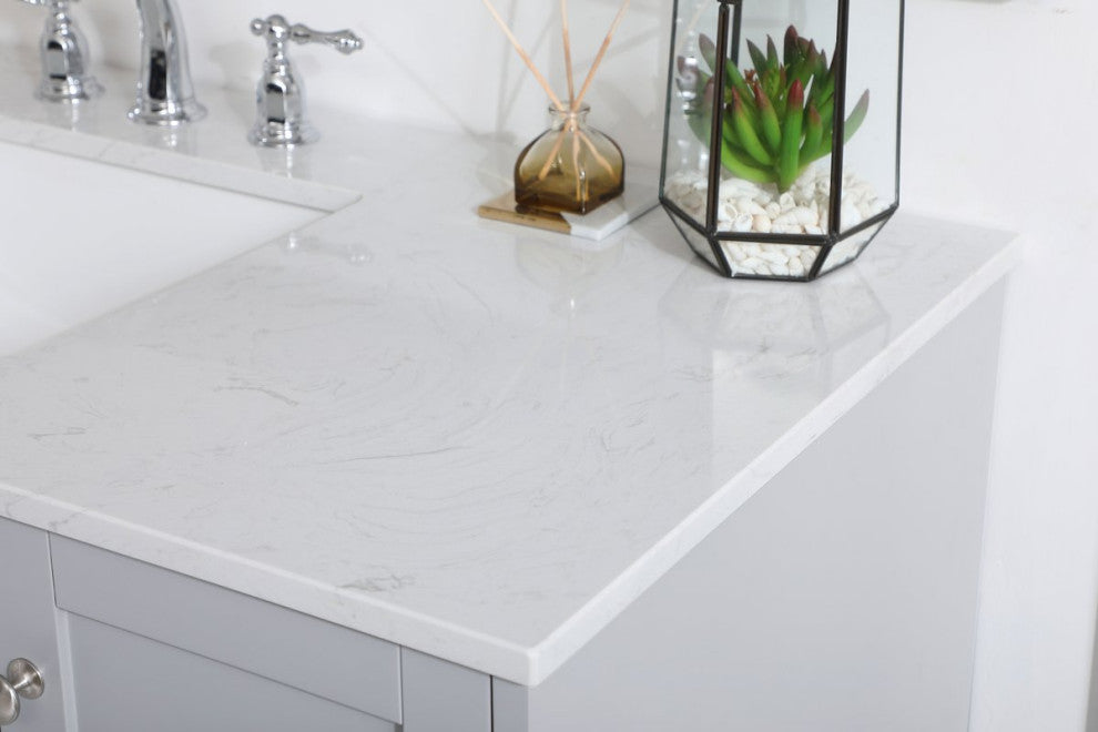 22" Traditional Grey-Light Bathroom Vanity