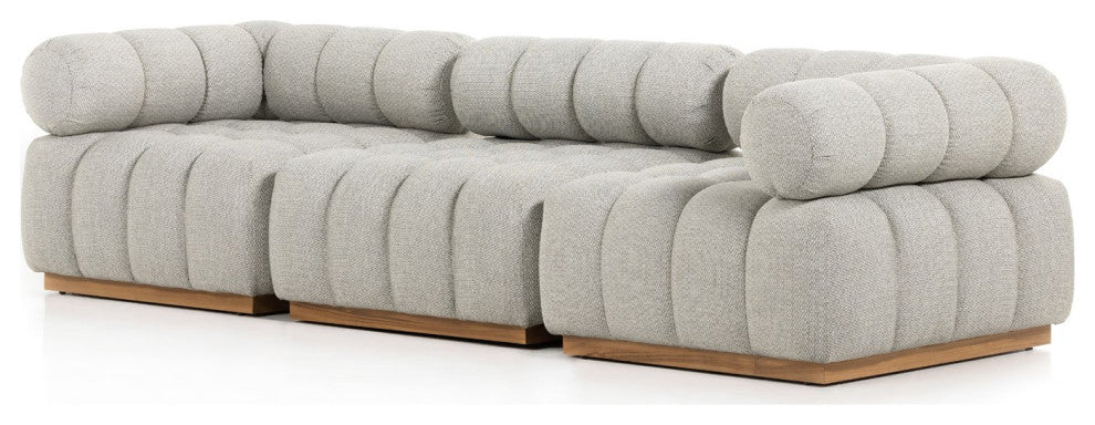 Roma Outdoor 3pc Sectional-Ash