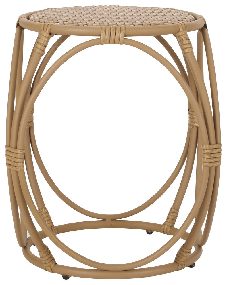 Danbury Outdoor Boho Modern Wicker 3-Piece Chat Set, Light Brown/Black