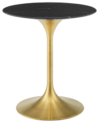 Lippa 28" Artificial Marble Dining Table, Gold Black