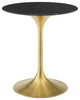 Lippa 28" Artificial Marble Dining Table, Gold Black