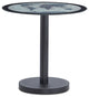 World Map Black Leather Side Table