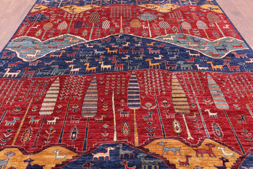 8' 3" X 9' 10" Handmade Tribal Persian Gabbeh Wool Rug Q7921