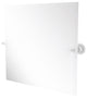 Frameless Landscape Tilt Mirror with Beveled Edge, Matte White