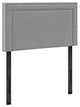 Jessamine Twin Upholstered Fabric Headboard, Light Gray