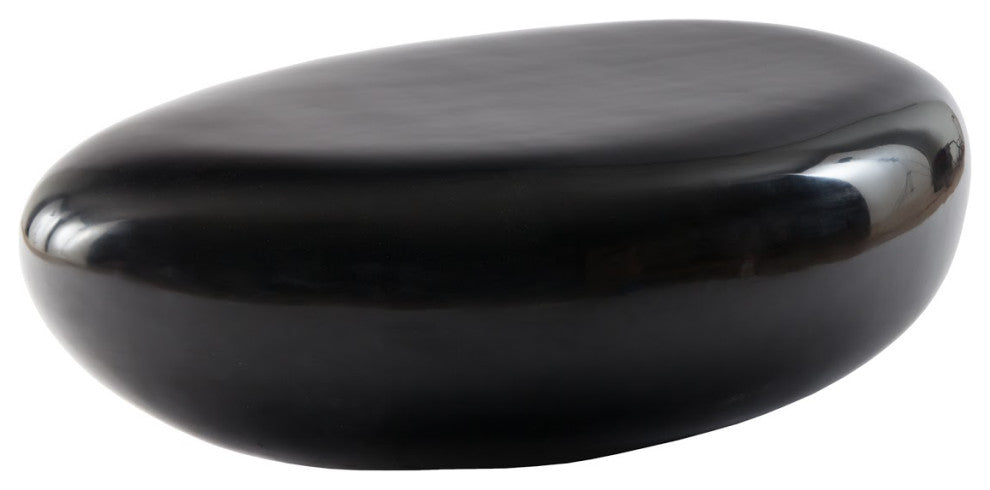River Stone Cocktail Table Gel Coat, Black, Small