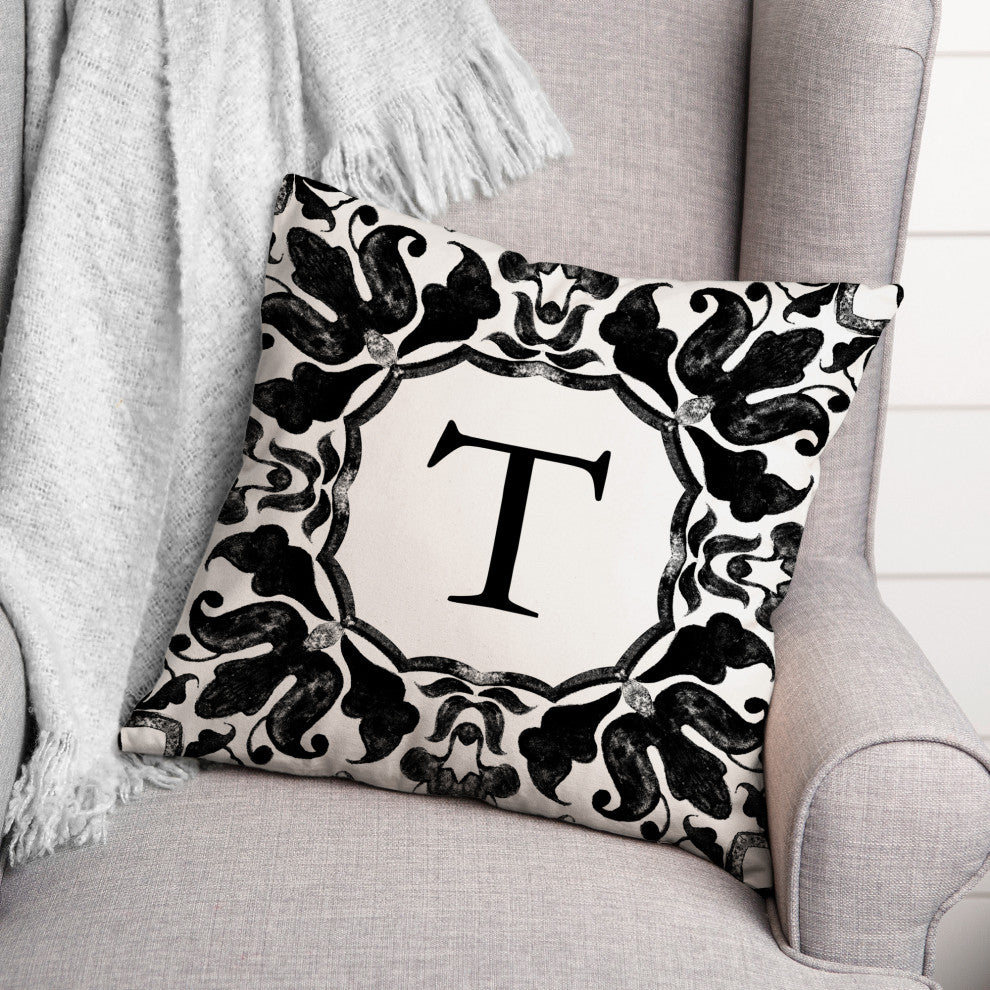 T Monogram 18x18 Indoor / Outdoor Pillow
