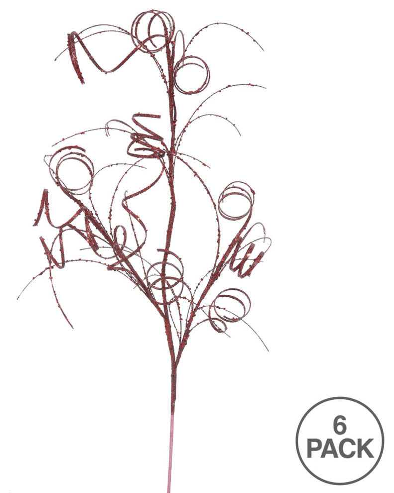 Vickerman Qg164505 35" Burgundy Glitter Curly Artificial Christmas Spray