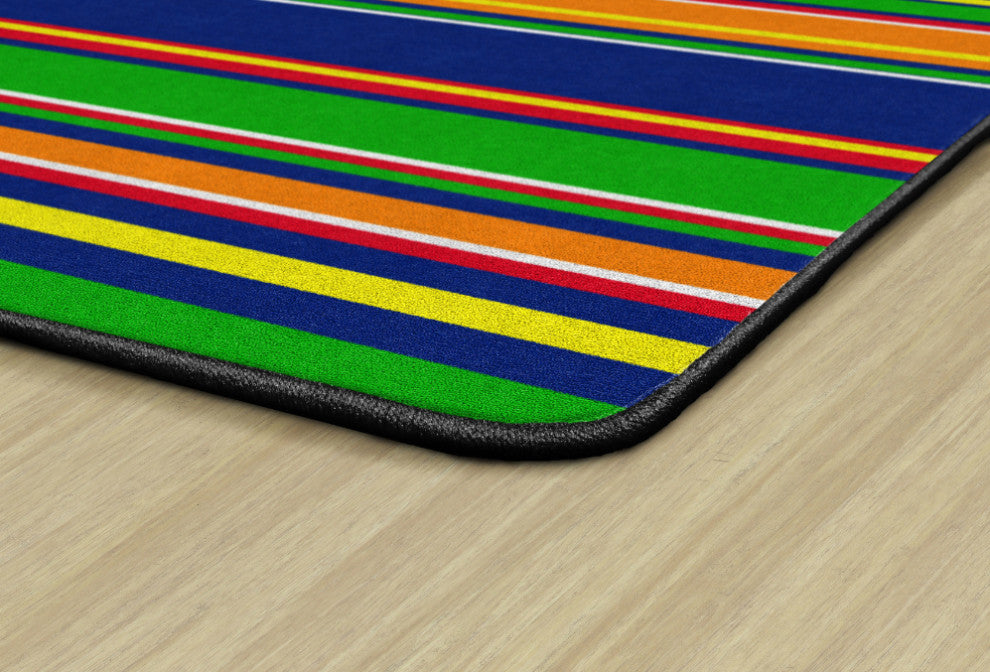 Flagship Carpets VA407-32A 6'X8'4" Stripes Primary Educational Rug