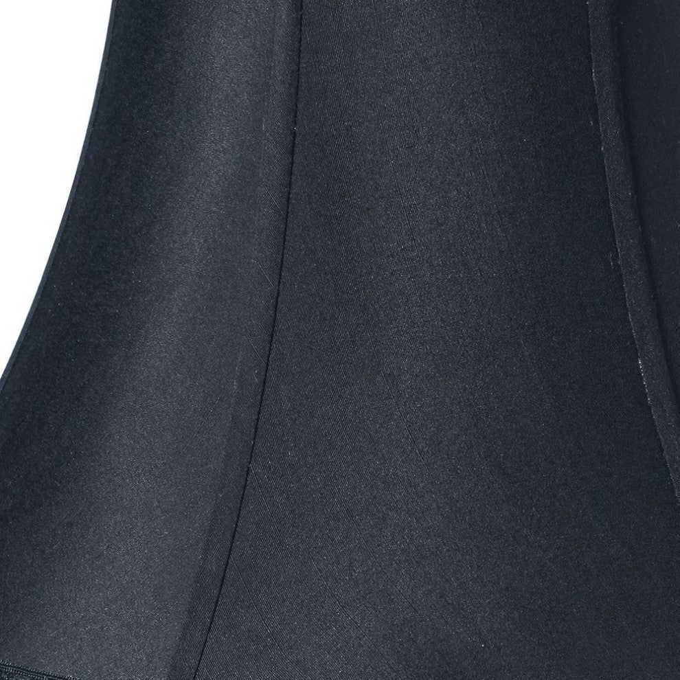 14" Black With Bronze Lining Slanted Oval Paperback Shantung Lampshade