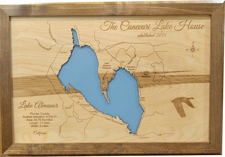 Lake Almanor, California-Wood Lake Map, Medium
