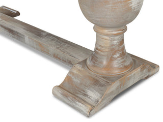 Double Pedestal Console Table Distressed White Solid Wood