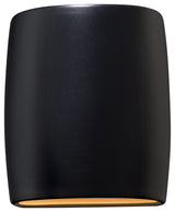 Ambiance Small Wide Cylinder Wall Sconce, Open, Carbon Black, Gold, LED