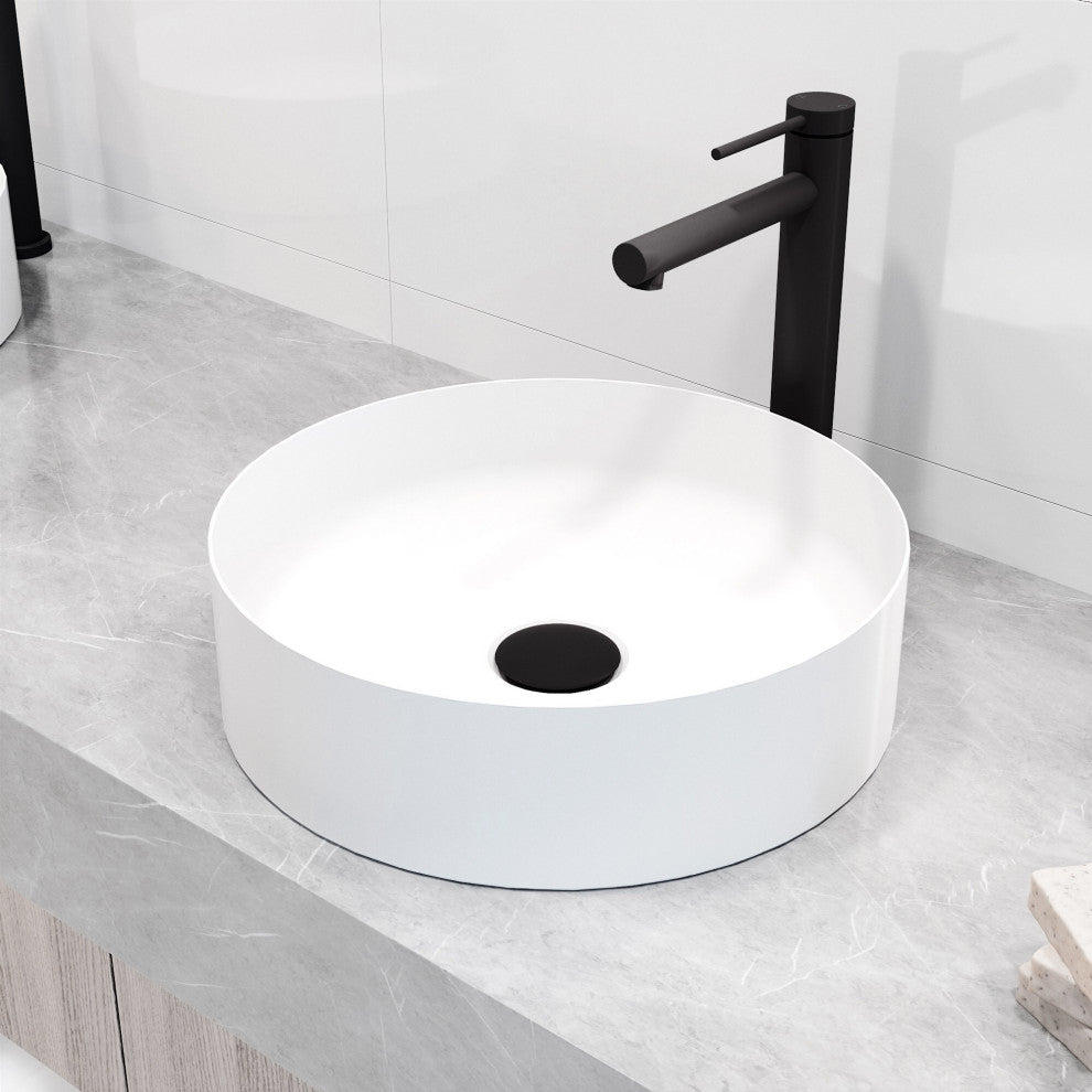 VIGO Jewel 11" H Single Handle Single Hole Bathroom Vessel Faucet, Matte Black
