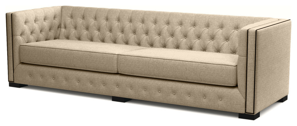 Nativa Interiors Mirel 108" Sofa, Flax, Classic Depth