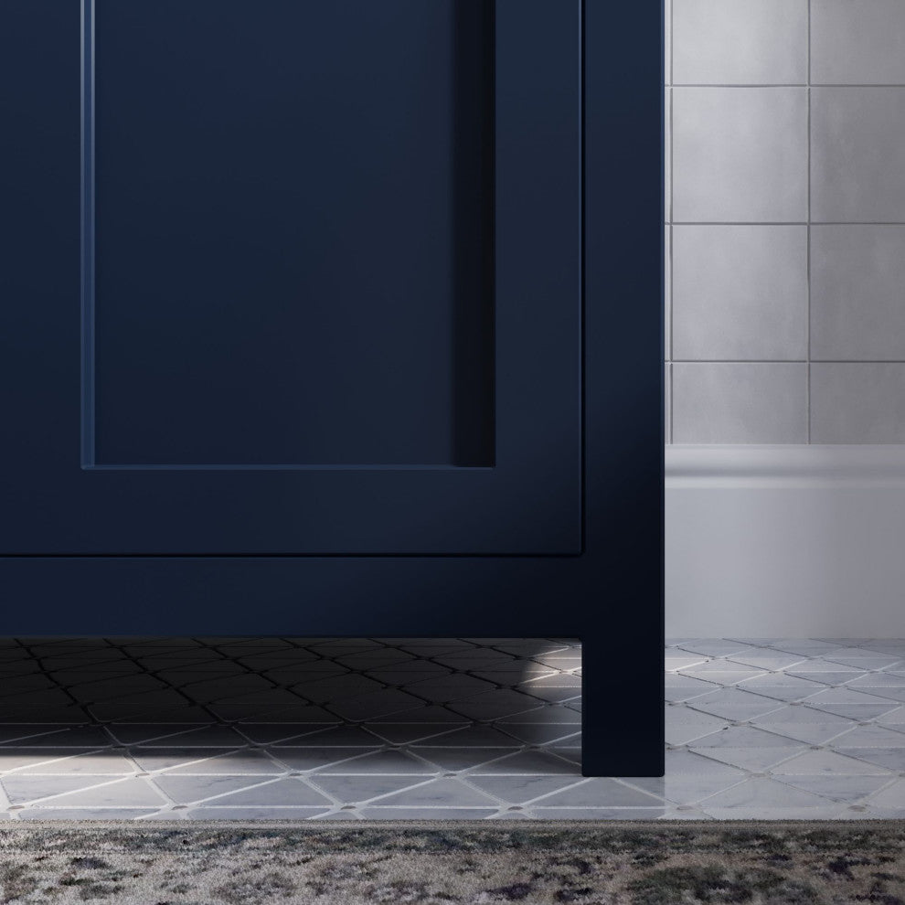 The Savoy Bathroom Vanity, Monarch Blue, 72", Double, Without Mirror, Freestanding