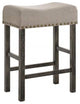 73833 Counter Height Stool Set of 2, Tan Linen and Weathered Gray