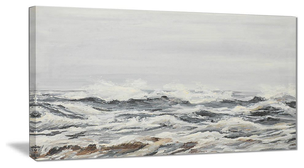"Gray Sea Waves" Canvas Print