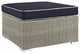 Repose Outdoor Patio Upholstered Fabric Ottoman by Modway