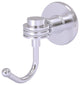 Continental Robe Hook With Dotted Accents, Satin Chrome