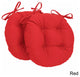 16" Solid Twill Round Tufted Chair Cushions, Set of 2, Red