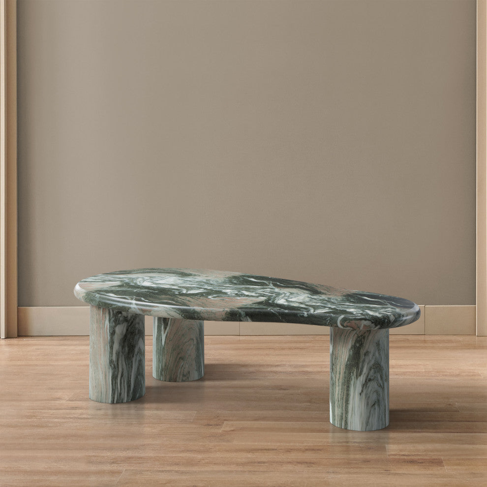 Sassari Finished Concrete Indoor/Outdoor Coffee Table, Green Finish