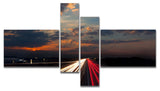 Long Exposure Traffic, Abstract Canvas art print, 60"x32", 4 panels
