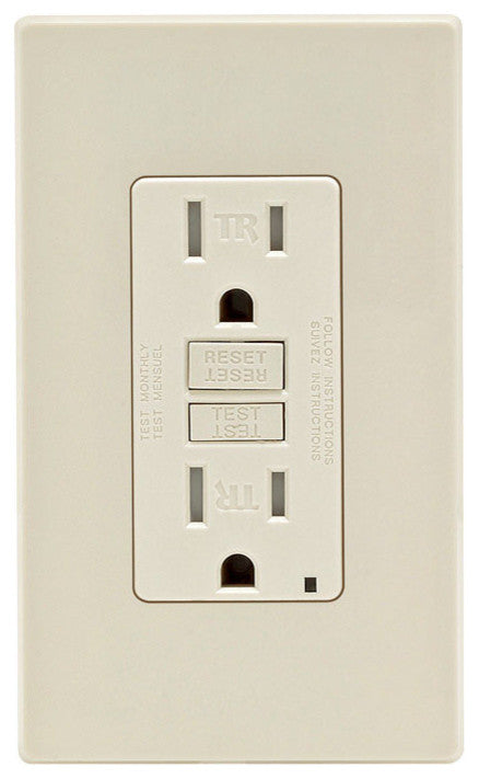 Leviton Self Test GFCI Receptacle, Light Almond, 15 Amp