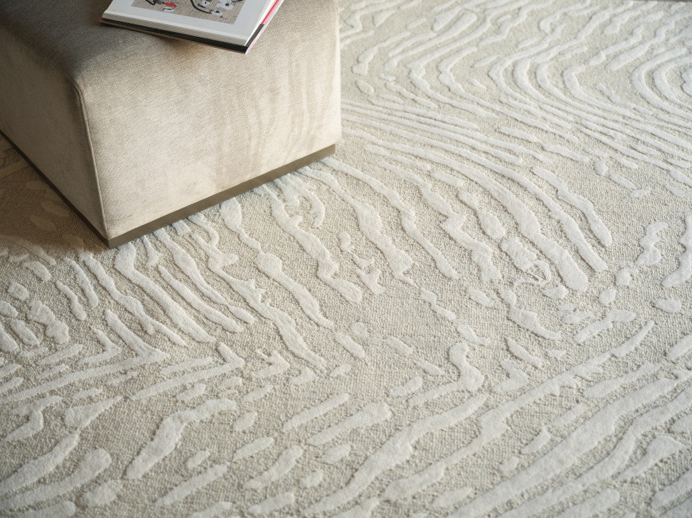 Entro Handmade New Zealand Wool Silver/Ivory Area Rug, 12'x15'
