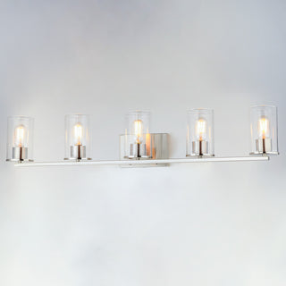 Maxim 11845CD Sleek 5 Light 40"W Bathroom Vanity Light - Antique Brass / Black