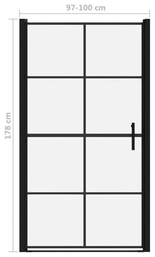 vidaXL Shower Doors Bathroom Shower Enclosure Tempered Glass 39.4"x70.1" Black