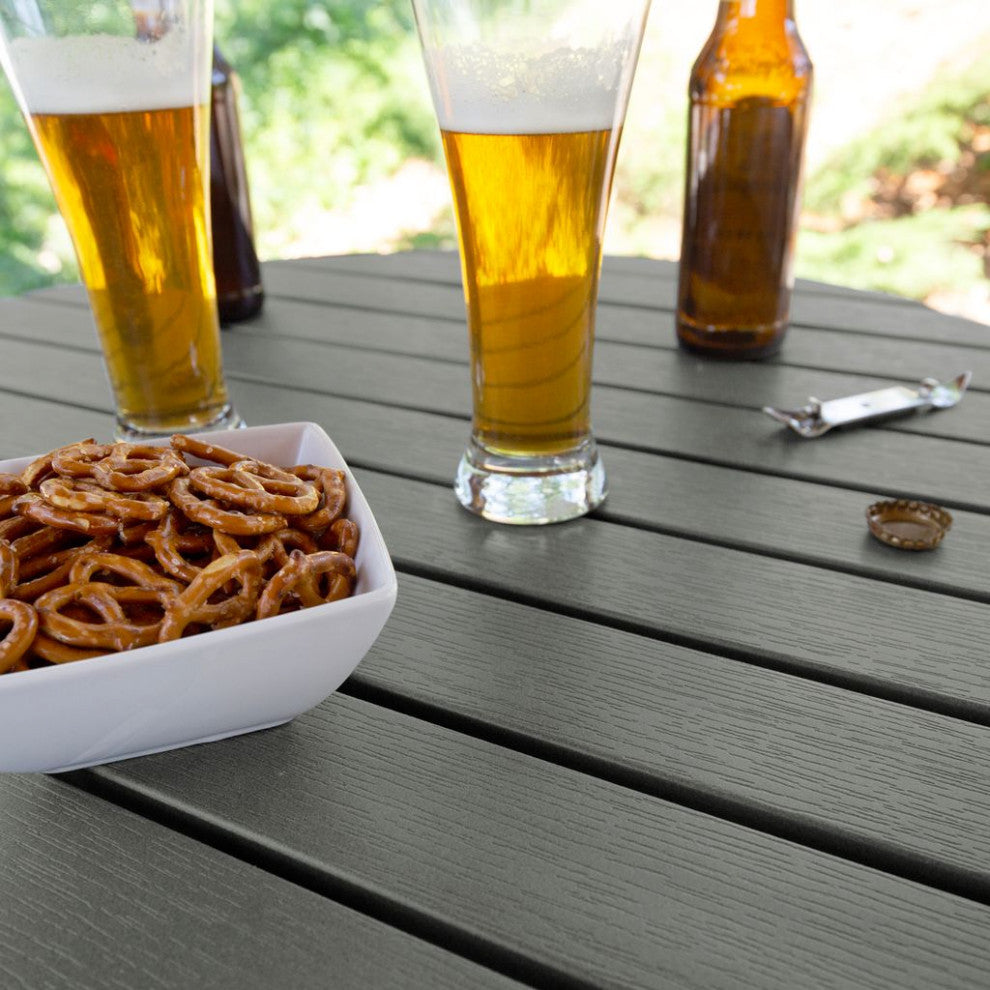 24" Diameter Bar Dining Table, Coastal Teak