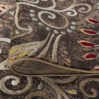 Giselle Transitional Floral Area Rug, Brown, 2'3'x10'