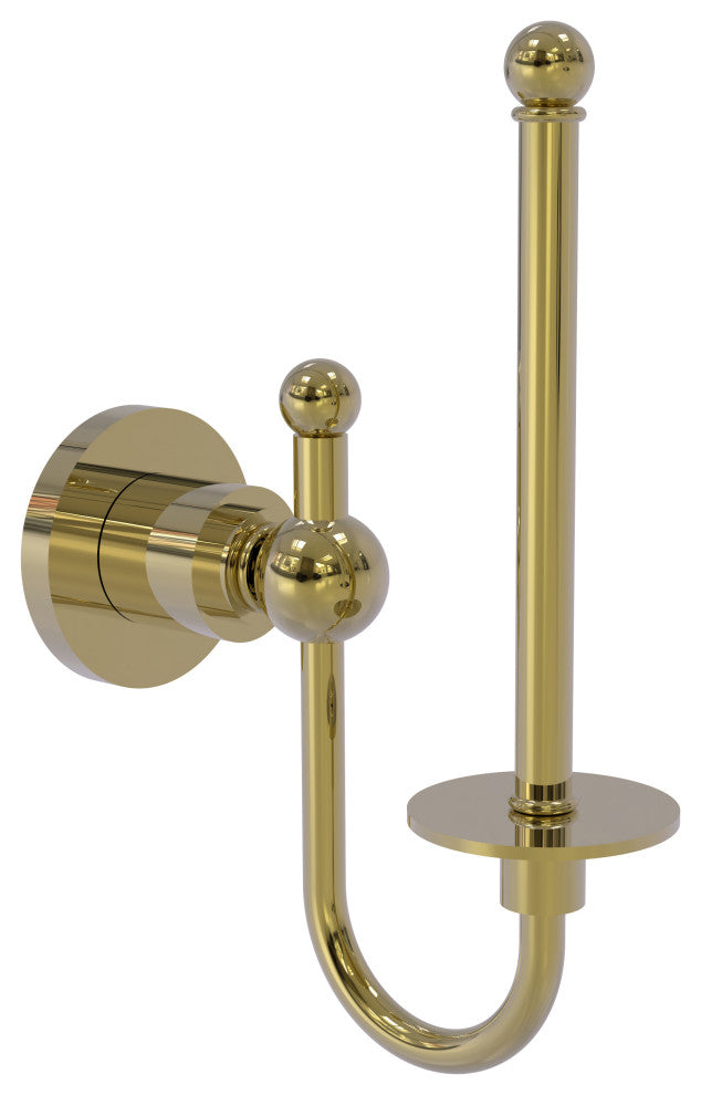Astor Place Upright Toilet Tissue Holder, Unlacquered Brass