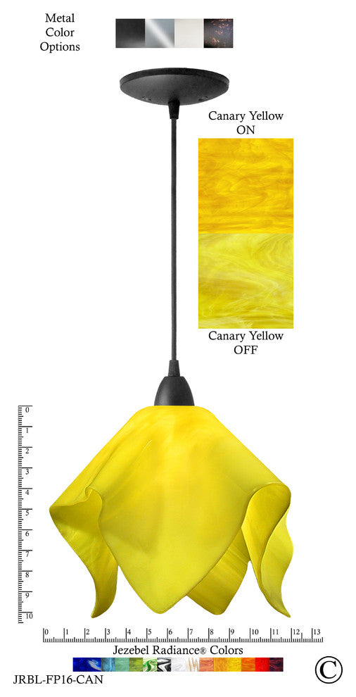 Jezebel Radiance Flame Pendant, Large, Canary Yellow