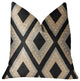 Jager Dotz Blue and Beige Luxury Throw Pillow, 20"x26" Standard