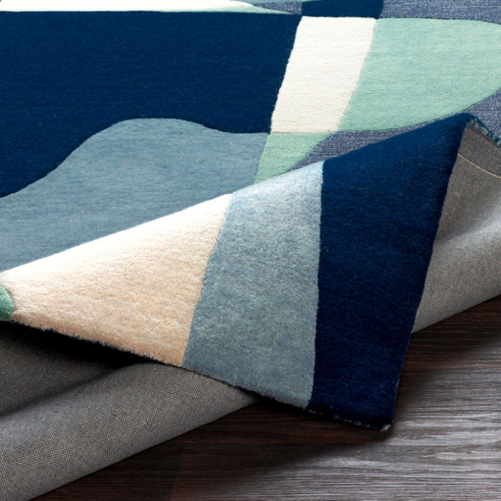 Surya Forum FM-7194 Modern Area Rug, Teal, 3' x 12' Runner