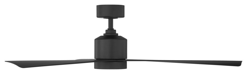 Lotus 3-Blade Smart Ceiling Fan 54in Matte Black, 3000K LED Kit