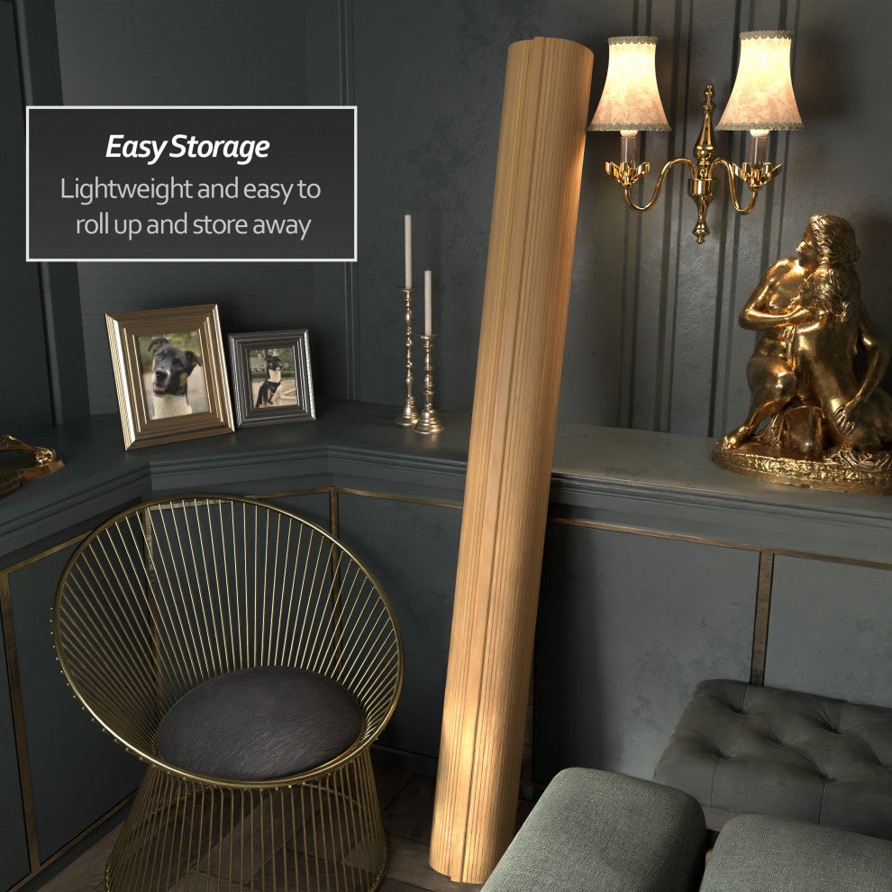 6' Tall Bamboo Wave Screen, Honey