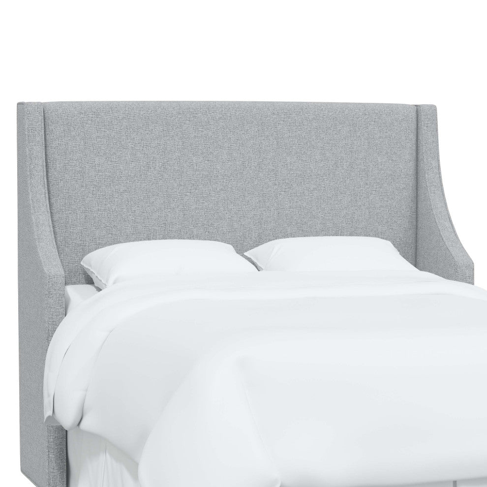 Fully Upholstered Wingback Headboard, Zuma Pumice, Queen