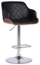 Toby Contemporary Adjustable Barstool in Chrome Finish with Black Faux Leather