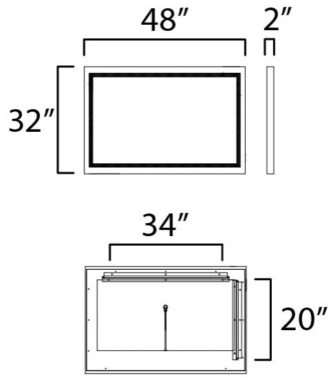 ET2 E42054 Sawyer 48"W x 32"H Rectangular Flat Framed Accent - Oak