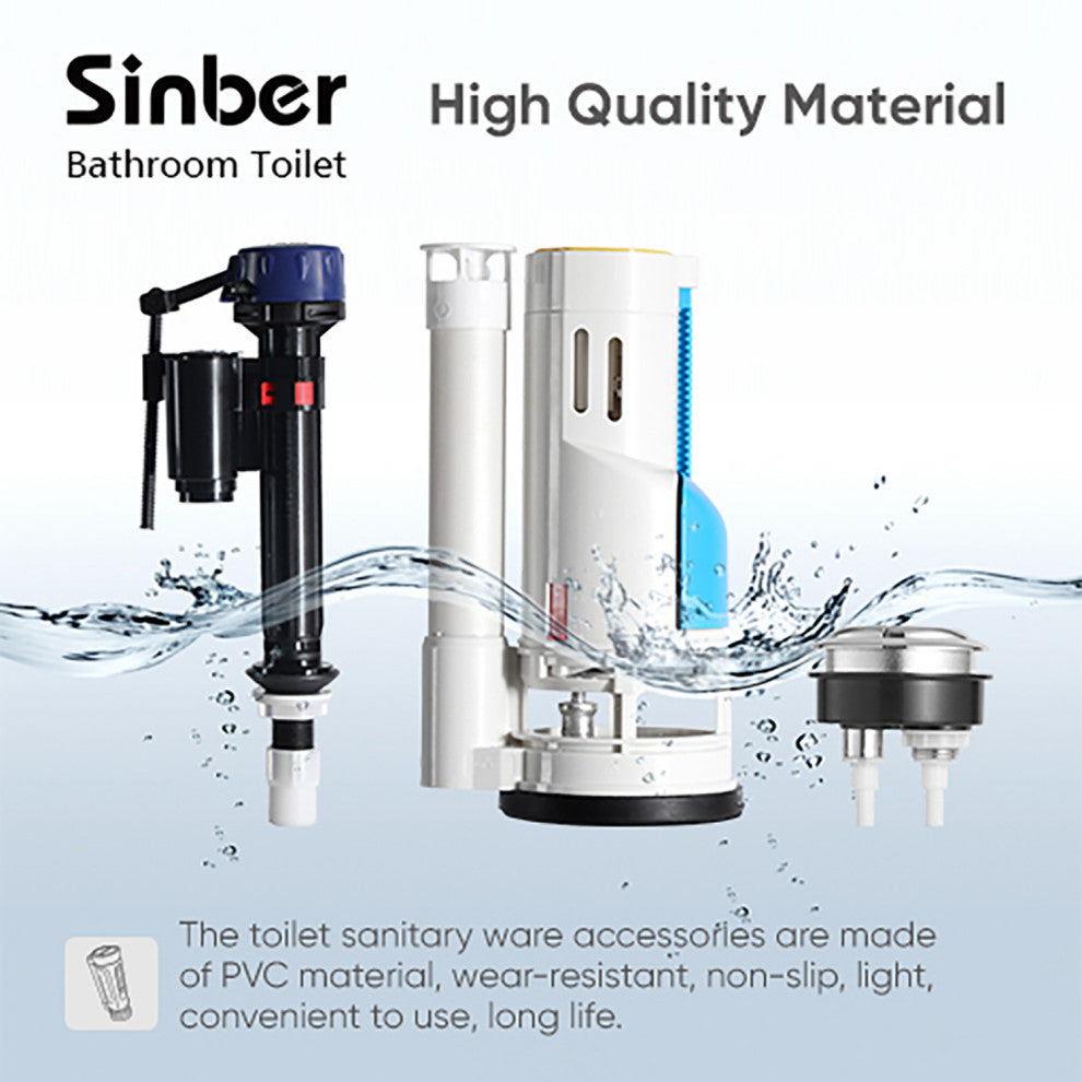 Sinber 28" One Piece Bathroom Toilet with Cotton White Finish and and Dual Flush