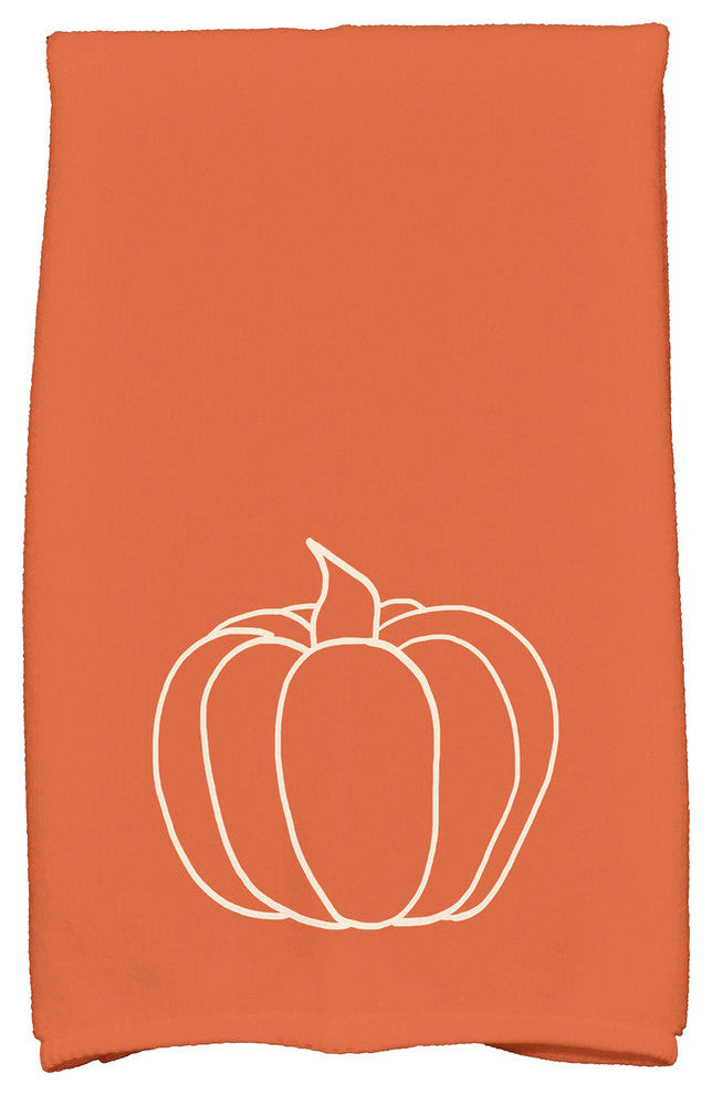 Pumpkin Pie Holiday Geometric Print Kitchen Towel, Orange