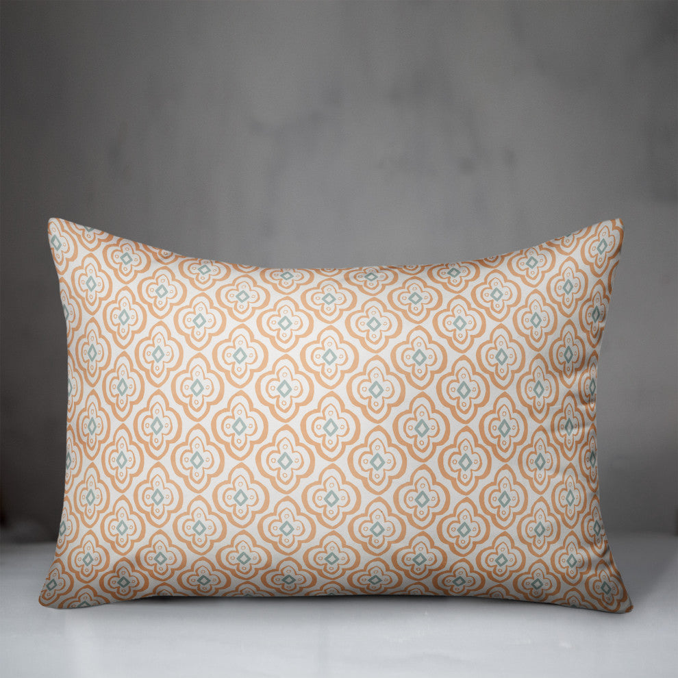 Orange Quatre on White 20x14 Spun Poly Pillow