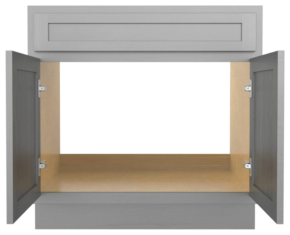Vanity Art Vanity Base Cabinet, No Top, 33", Silver