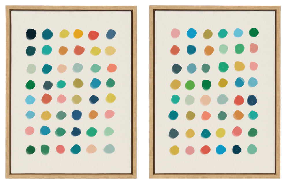 Sylvie Meditation 1 and 2 Framed Canvas by Kelly Knaga, Natural 2 Piece 18x24