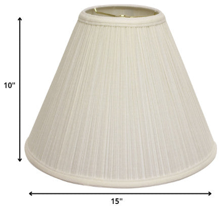 15" White Deep Cone Slanted Broadcloth Lampshade