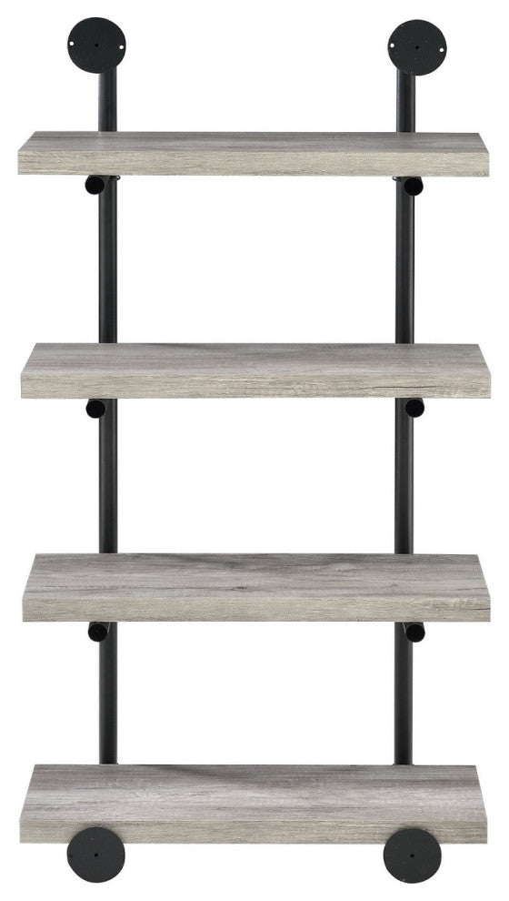 24" Wall Shelf, Black And Gray Driftwood
